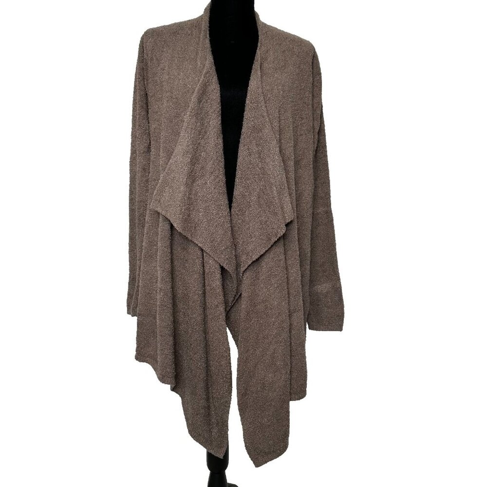 Barefoot Dreams Calypso Wrap‎ Cardigan Sweater Size L Cozychic Lite Brown